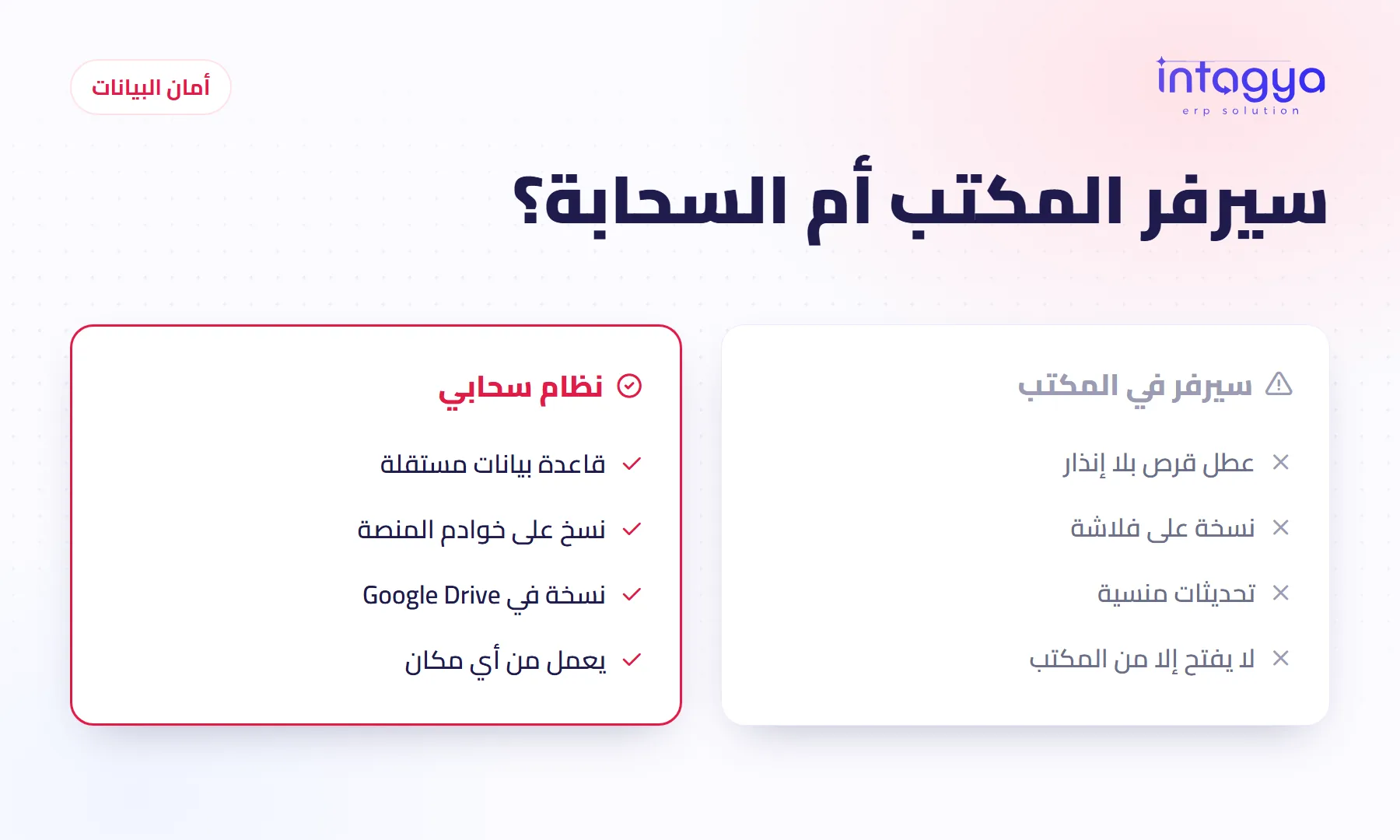 نظام سحابي أم على جهاز الشركة: أيهما أأمن؟