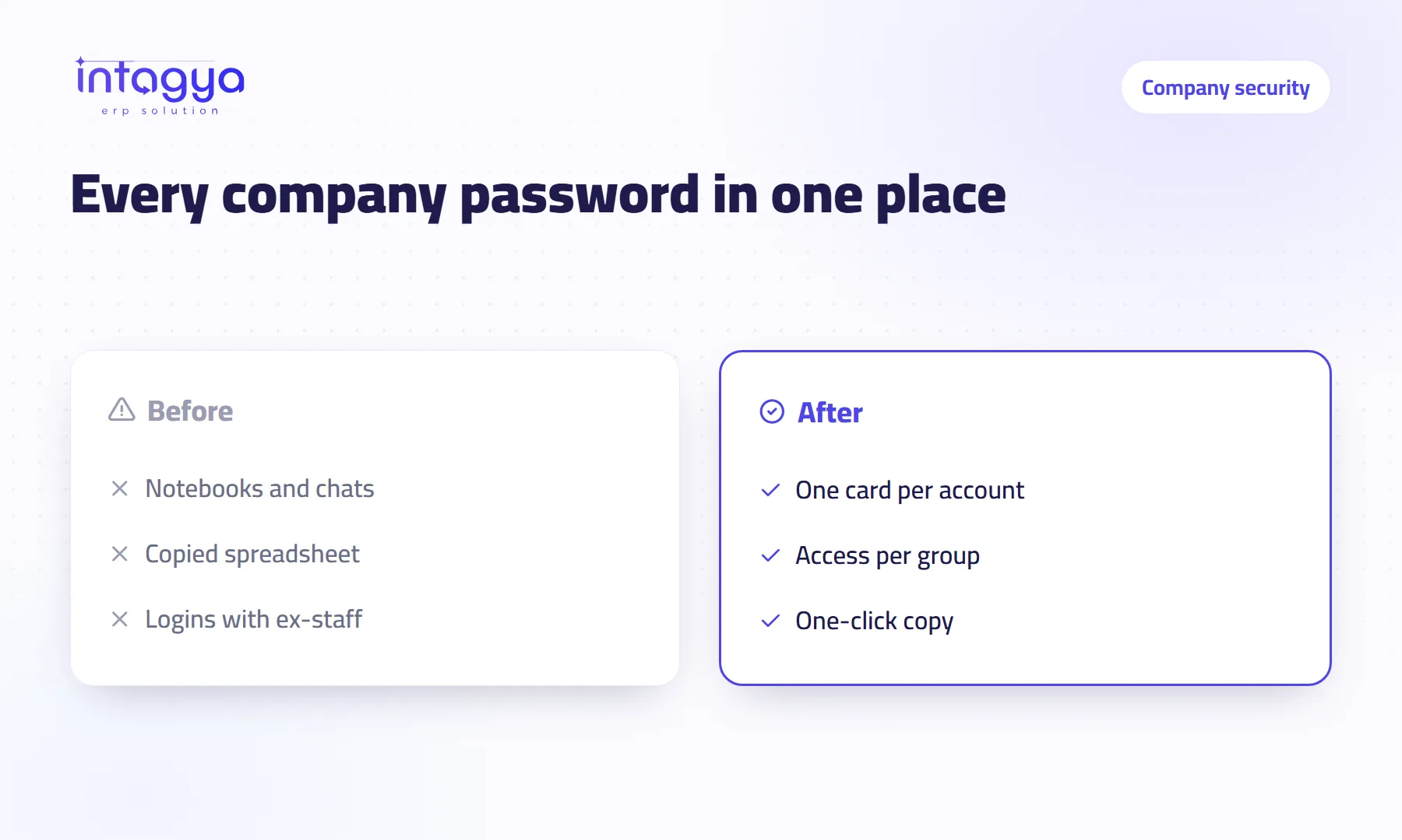 Where do I keep my company's account passwords safely?