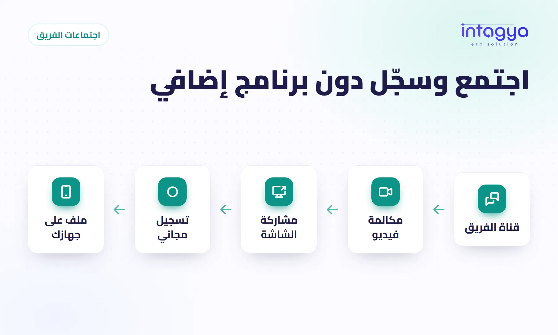 كيف أعقد اجتماعات مع فريقي وأسجلها دون برنامج إضافي؟